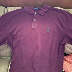 Ralph Lauren Men’s Maroon Polo with Teal Pony